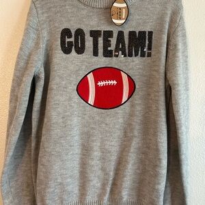 Poof! Gray 'Go Team!' Football Sweater